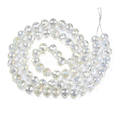 Electroplate Transparent Glass Beads Strands EGLA-N002-15-B02-1