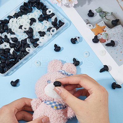 80Pcs Plastic Craft Safety Screw Dog Noses DOLL-PH0001-68-1