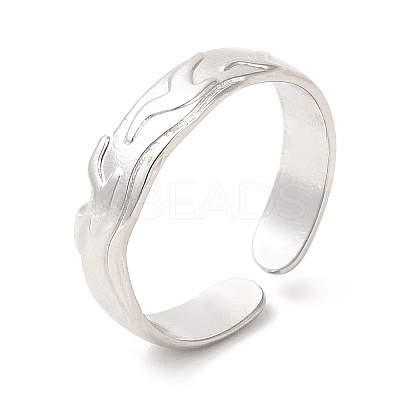 Non-Tarnish 201 Stainless Steel Open Cuff Ring RJEW-E063-45P-1