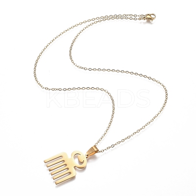PVD Vacuum Plating 201 Stainless Steel Pendant Necklaces NJEW-H208-02G-1