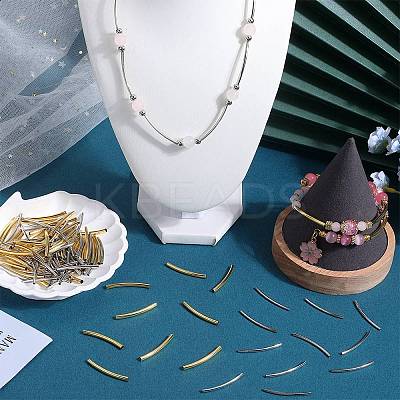 400Pcs 2 Colors Brass Tube Beads KK-SC0005-05-1