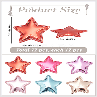 72Pcs 6 Colors Non-Woven Fabric Ornament Accessories PATC-LP0001-08C-1