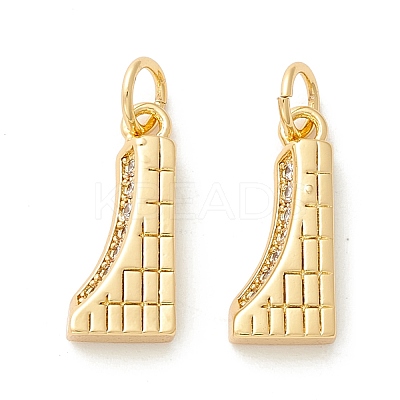 Rack Plating Eco-friendly Brass Micro Pave Clear Cubic Zirconia Pendants KK-D072-01G-J-NR-1