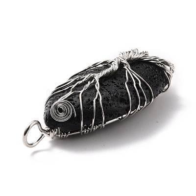 Natural Lava Rock Big Pendants KEYC-F019-01P-1