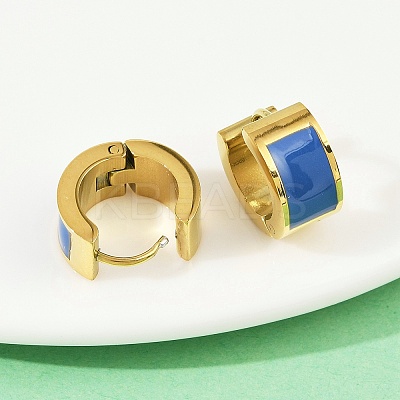 304 Stainless Steel Enamel Hoop Earrings EJEW-K268-20G-04-1