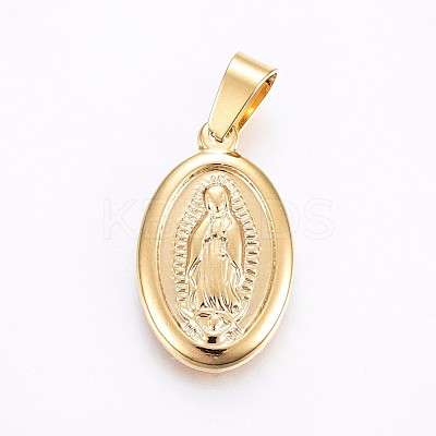 304 Stainless Steel Lady of Guadalupe Pendants STAS-H458-23G-1