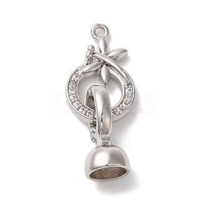 Dragonfly Brass Micro Pave Clear Cubic Zirconia Fold Over Clasps KK-A227-33P-1