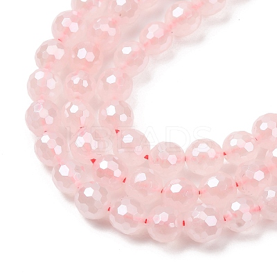Electroplated Natural Rose Quartz Beads Strands G-B191-A04-6mm-1