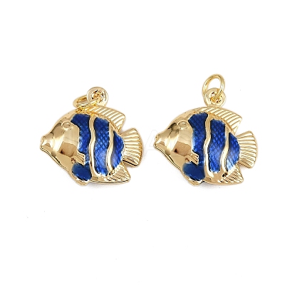 Brass Enamel Fish Pendants LS-KK-I377-05G-A01-1