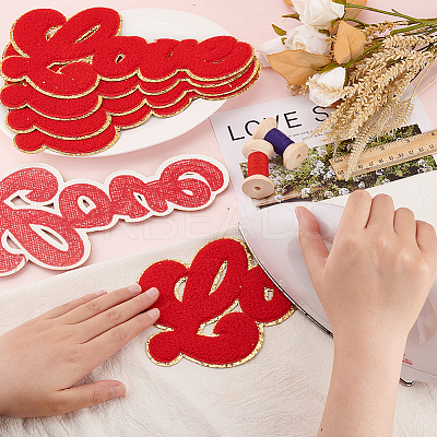 Word Love Towel Embroidery Cloth Iron on/Sew on Patches PATC-FG0001-56-1