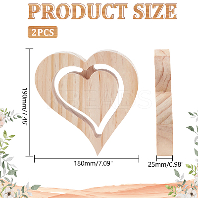 Heart Unfinished Wood Decoration DIY-WH0888-465-1