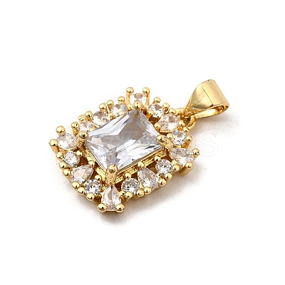 Brass Micro Pave Cubic Zirconia Pendants KK-I360-010G-02-1