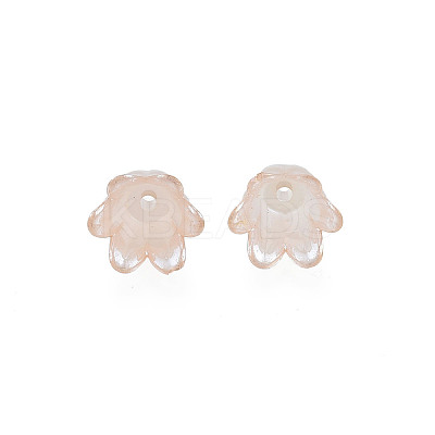 6-Petal Imitation Jelly Acrylic Bead Caps LS-X-JACR-T002-02D-1