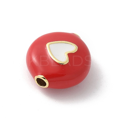 Brass Enamel Beads KK-P294-52G-01-1