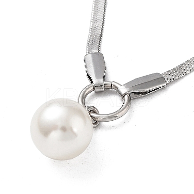 304 Stainless Steel with Plastic Bead Necklaces NJEW-Q335-02B-P-1