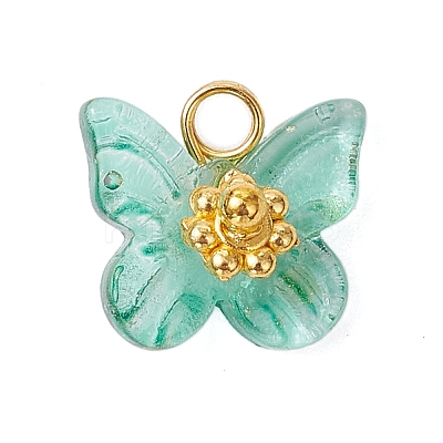 Electroplate Glass Beads Charms PALLOY-JF03107-01-1