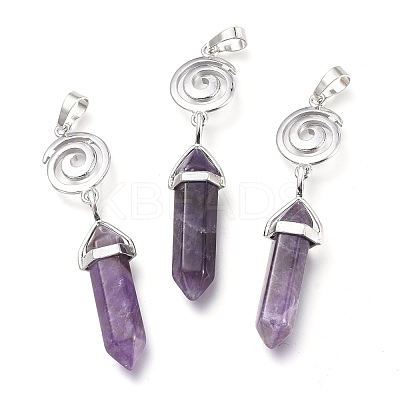 Natural Amethyst Pointed Big Pendants G-D0021-01P-06-1