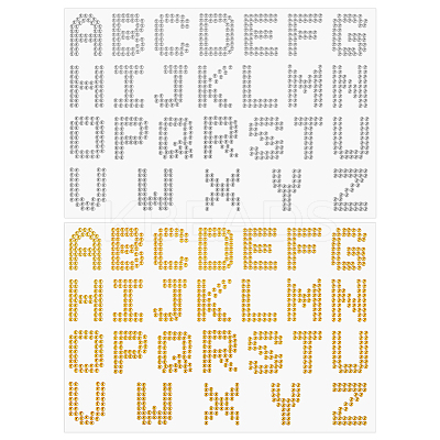 8 Sheets 2 Style Letter A~Z Acrylic Hotfix Rhinestone DIY-CP0012-54B-1
