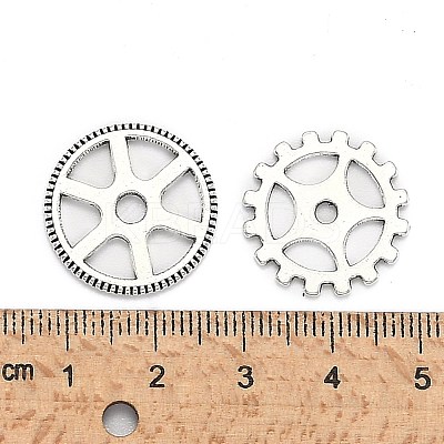 Metal Alloy Steampunk Gear Charms Connectors Cog Pendants TIBEP-X0021-01AS-LF-1
