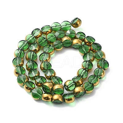 Half Plated Electroplate Transparent Glass Beads Strands EGLA-E060-02A-HP02-1