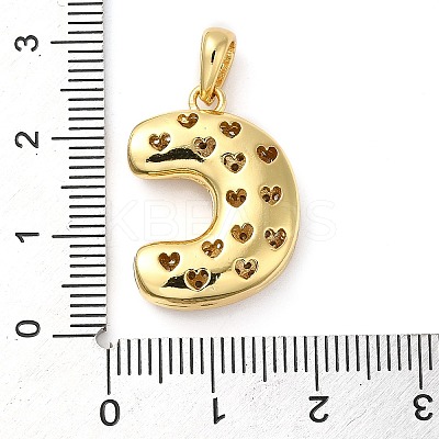 Brass Micro Pave Cubic Zirconia Pendants KK-E061-03G-03-1