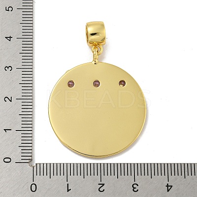 Brass Micro Pave Cubic Zirconia Pendants KK-N254-130A-G-1