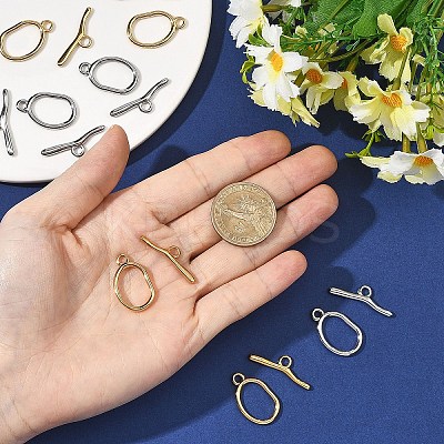 5Pcs 304 Stainless Steel Toggle Clasps STAS-YW0003-36G-1