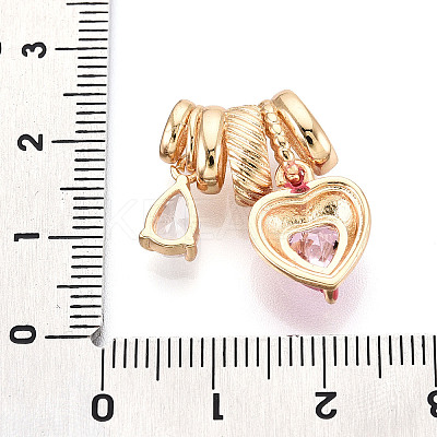 Brass Pave Cubic Zirconia Pendants KK-T072-41G-1
