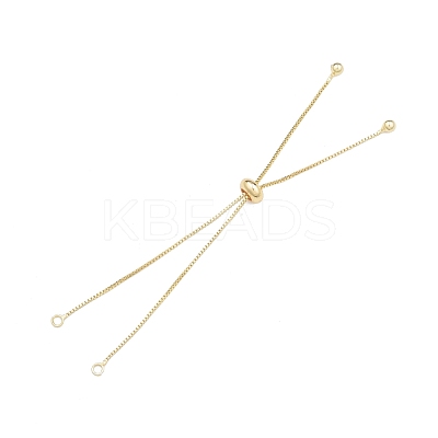 Brass Box Chains Slider Bracelet Making with Tiny Ball Charms BJEW-N021-02-1