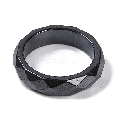 Magnetic Synthetic Hematite Finger Ring for Men Women RJEW-A047-01H-1