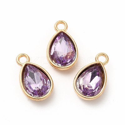 Faceted Glass Rhinestone Pendants GLAA-I051-A07-1