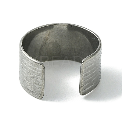 Non-Tarnish 304 Stainless Steel Grooved Open Cuff Ring RJEW-L110-044P-1