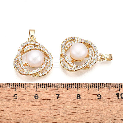 Natural Cultured Freshwater Pearl Rose Pendants PEAR-N020-07M-1