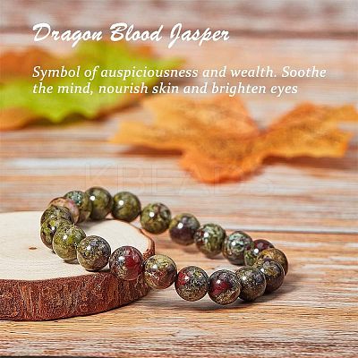 Natural Dragon Blood Jasper Bead Strands G-OC0001-18-1