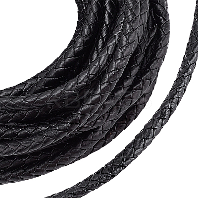 5M Braided Leather Cord with Core WL-BBC0001-01B-02-1