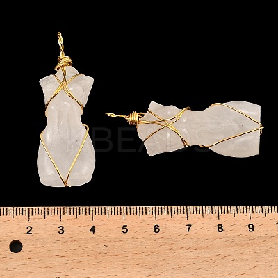 Natural Quartz Crystal Pendants G-K338-30G-08-1