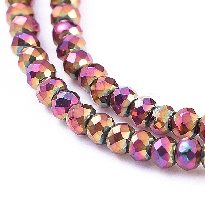 Electroplate Glass Beads Strands EGLA-F149-FP-M-1