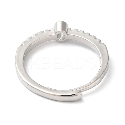 Rack Plating Brass Clear Cubic Zirconia Number 0 Adjustable Rings for Women RJEW-S407-09P-10-1