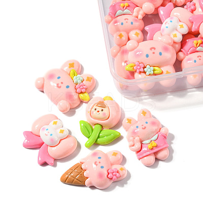20Pcs 5 Styles Thanksgiving Day Theme Cartoon Opaque Resin Cabochons RESI-FS0001-51-1