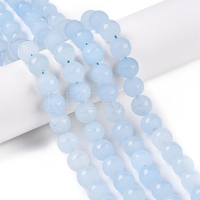 Frosted Natural White Jade Beads Strands G-T138-10mm-209C-1
