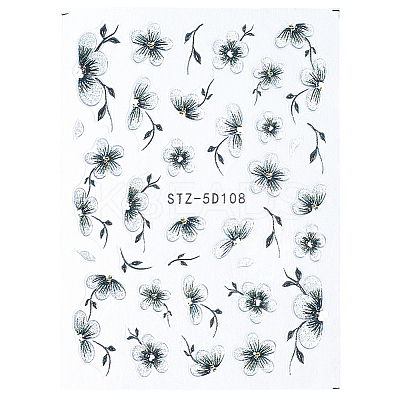 3Pcs Flower ABS Plastic Self Adhesive Nail Art Stickers MRMJ-SP0001-23-1