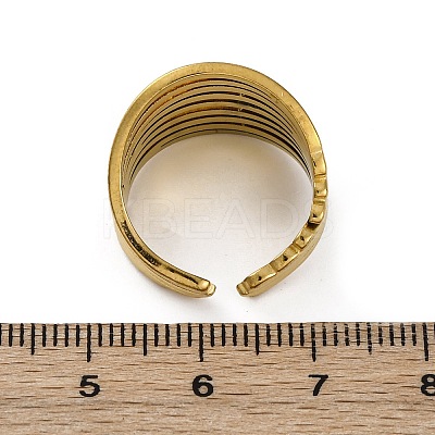 304 Stainless Steel Open Cuff Rings for Women RJEW-F174-04G-1