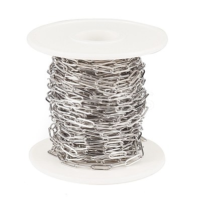 Tarnish Resistant 304 Stainless Steel Paperclip Chains STAS-K209-07P-1