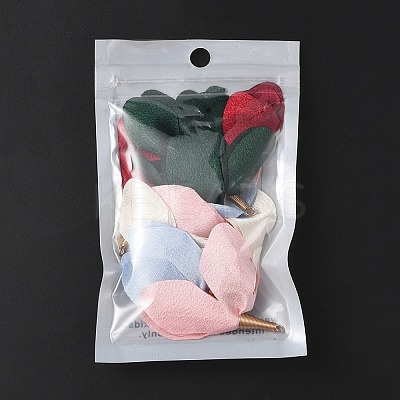10Pcs 5 Colors Silk Flower Big Pendants IFIN-YW0001-74-1