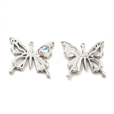 Rack Plating Alloy with Glass Pendants PALLOY-K010-43P-1
