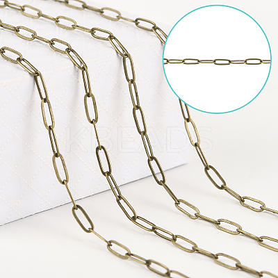 10M Brass Paperclip Chains CHC-SP0001-08B-AB-1
