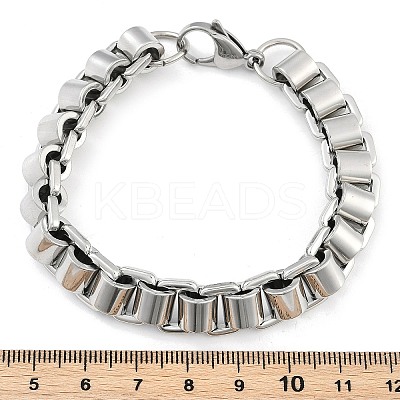 304 Stainless Steel Box Chain Bracelets for Women Men BJEW-F488-47P-1