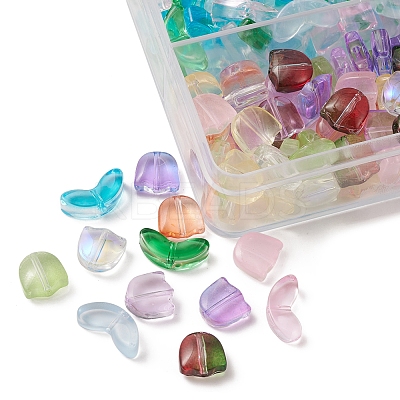 160Pcs 12 Style Spray Painted Transparent Glass Beads GLAA-FS0001-54-1