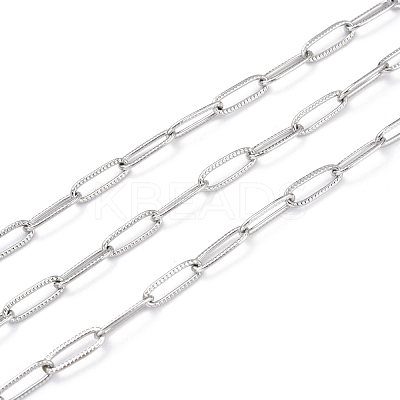 Tarnish Resistant 304 Stainless Steel Paperclip Chains CHS-D033-06P-01-1