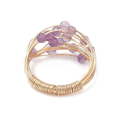 Natural Amethyst Finger Rings RJEW-TA00221-02-1